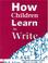 Cover of: How children learn to write