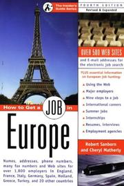 Cover of: How to Get a Job in Europe
