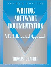 Cover of: Writing Software Documentation by Thomas T. Barker, Thomas T. Barker