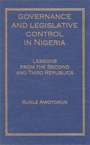 Governance and legislative control in Nigeria by Kunle Awotokun