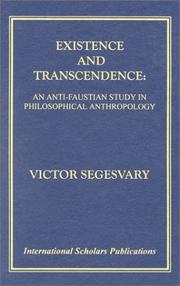 Cover of: Existence and transcendence | Victor Segesvary