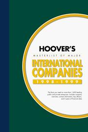 Cover of: Hoover's Masterlist of Major International Companies 1998-1999 (Hoover's Masterlist of Major International Companies)