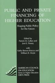 Public and private financing of higher education by Patrick M. Callan