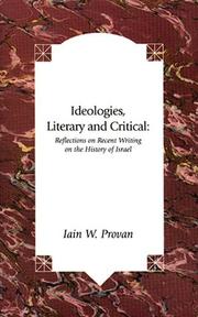 Cover of: Ideologies, Literary and Critical: Reflections on Recent Writing on the History of Israel