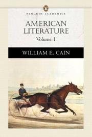 Cover of: American Literature, Volume I by William E. Cain