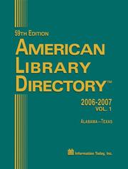 Cover of: American Library Directory 2006-2007 (American Library Directory)