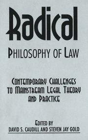 Cover of: Radical Philosophy of Law by David S. Caudill, David S. Caudill