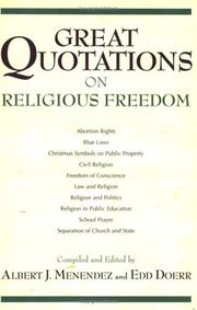 Cover of: Great quotations on religious freedom