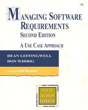 Cover of: Managing Software Requirements by Dean Leffingwell, Don Widrig