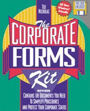 Cover of: Corporate Forms Kit, Rev. (+ disk) | Ted Nicholas
