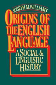 Cover of: Origins of the English Language by Joseph M. Williams