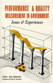 Cover of: Performance and quality measurement in government: issues and experiences