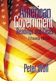 Cover of: American government: readings and cases