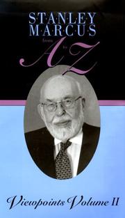 Cover of: Stanley Marcus from A-Z: viewpoints, volume II