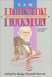 Cover of: The personal correspondence of Sam Houston by Sam Houston