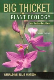 Cover of: Big Thicket Plant Ecology by Geraldine Ellis Watson