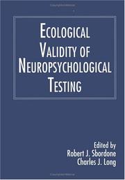 Cover of: Ecological validity of neuropsychological testing