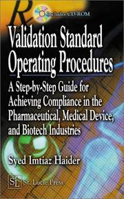 Validation standard operating procedures by Syed Imtiaz Haider