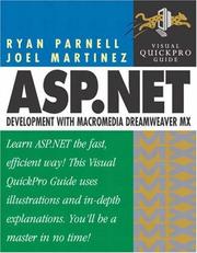 Cover of: ASP.net development with macromedia Dreamweaver MX: Ryan Parnell, Joel Martinez.