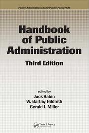 Cover of: Handbook of Public Administration, Third Edition (Public Administration and Public Policy)