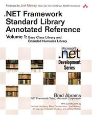 Cover of: .NET Framework Standard Library Annotated Reference, Volume 1 by Brad Abrams