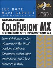 Cover of: Macromedia ColdFusion MX: development with Dreamweaver MX