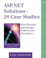 Cover of: ASP.Net solutions: 23 case studies : best practices for developers