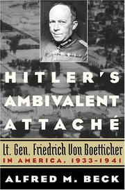 Cover of: Hitler's Ambivalent Attaché by Alfred M. Beck, Alfred M. Beck