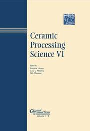 Cover of: Ceramic Processing Science VI (Ceramic Transactions, Vol. 112) (Ceramic Transactions) by Gary L. Messing, Nils Claussen, INTERNATIONAL CONFERENCE ON CERAMIC PROC