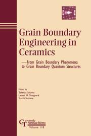 Cover of: Grain boundary engineering in ceramics--from grain boundary phenomena to grain boundary quantum structures: proceedings of the Grain Boundary Engineering in Ceramics--From Grain Boundary Phenomena to Grain Boundary Quantum Structures Japan Fine Ceramics Center Workshop, March 15-17, 2000, in Nagoya, Japan