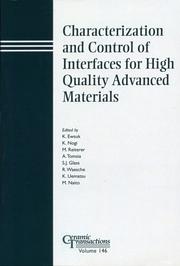 Cover of: Characterization and Control of Interfaces for High Quality Advanced Materials by 