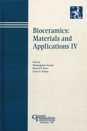 Cover of: Bioceramics by Veeraraghavan Sundar, Richard P. Rusin, Claire A. Rutiser