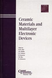 Cover of: Ceramic materials and multilayer electronic devices | 