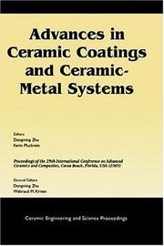 Cover of: Advanced Ceramic Coatings and Ceramic-Metal Systems (Ceramic Engineering and Science Proceedings)