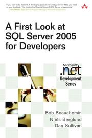 Cover of: A first look at SQL server 2005 for developers