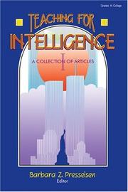 Cover of: Teaching for intelligence I: a collection of articles