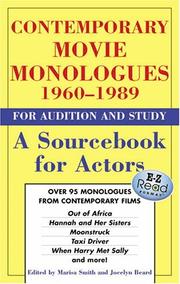 Cover of: Contemporary movie monologues: a sourcebook for actors