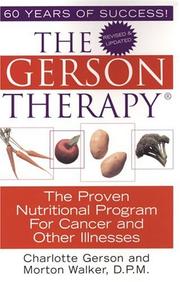 Cover of: The Gerson therapy by Charlotte Gerson