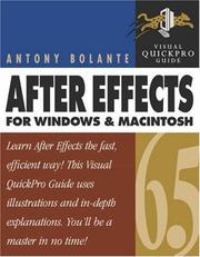 After Effects 6.5 for Windows and Macintosh by Antony Bolante