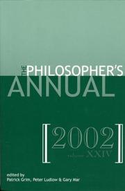 Cover of: The Philosopher's Annual, Volume 24 (Center for the Study of Language and Information - Lecture Notes)