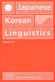 Cover of: Japanese/Korean Linguistics, Volume 14 (Center for the Study of Language and Information - Lecture Notes)