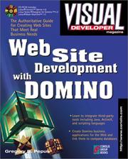 Cover of: Visual Developer Web Site Development With Domino | Gregory B. Pepus