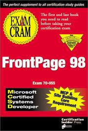 Cover of: MCSD/MCP+SB FrontPage 98 Exam Cram (Exam: 70-055) by Ed Tittel, Kurt Hudson, James Michael Stewart