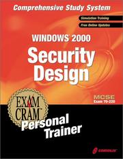 Cover of: MCSE Windows 2000 Security Design Exam Cram Personal Trainer (Exam: 70-220) by Cip Author Team, Cip Author Team