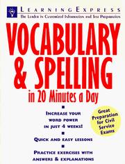 Cover of: Vocabulary & spelling in 20 minutes a day.