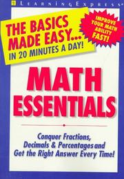Cover of: Math essentials: conquer fractions, decimals, and percentages-- get the right answer every time!