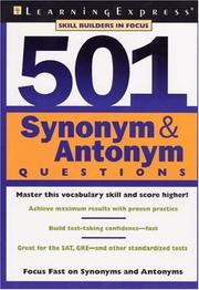 Cover of: 501 Synonym & Antonym Questions (Skill Builder in Focus.)