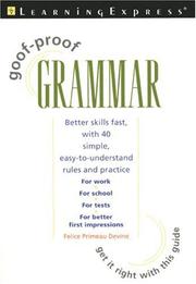 Cover of: Goof-proof grammar