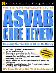 Cover of: ASVAB Core Review, 2nd Edition (Asvab Core Review)