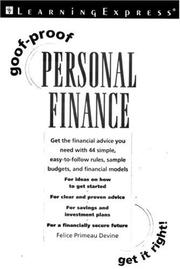 Cover of: Goof-Proof Personal Finance (Goof-Proof)